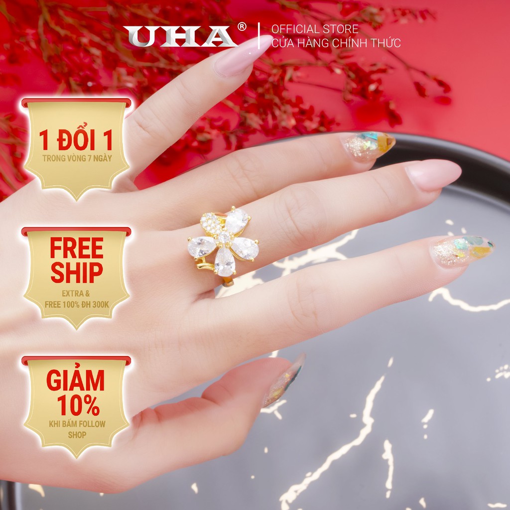 Nhẫn nữ đính xoàn N398146-120 mạ vàng cao cấp (giá tốt nhất)
