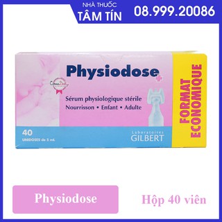 Nước muối sinh lý phisiodose hộp 40 ống - xuất xứ pháp