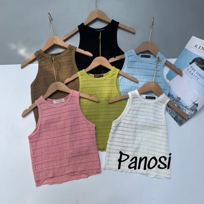 Áo ba lỗ nữ dáng croptop chất xốp mềm co giãn PANOSI - A652