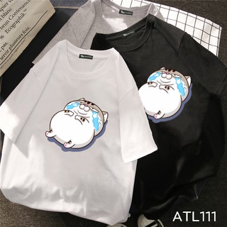 ⚡️ FreeShip 50k ⚡️  ATL111 Áo thun unisex tay lỡ hình mèo ami bụng bự