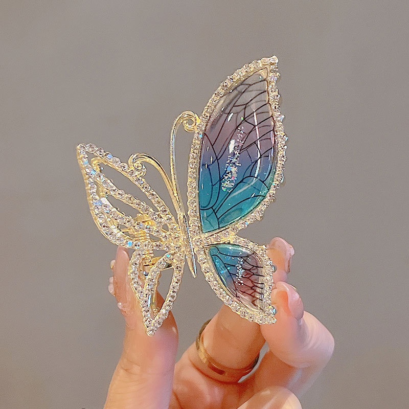 Haimeikang Kẹp Tóc Hình Bướm Đính Đá Thời Trang Cho Nữ