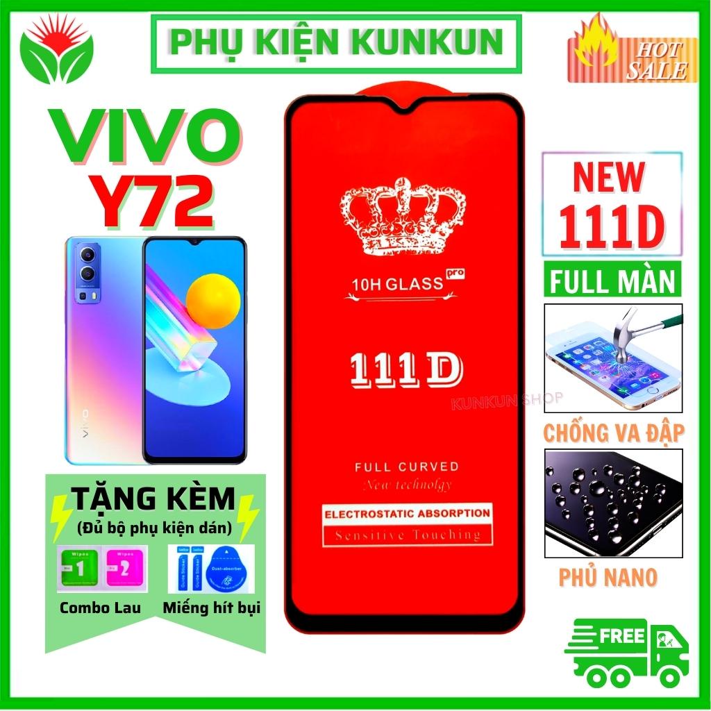 Kính Cường Lực Vivo Y72 [4G, 5G] - Dán Full màn hình 111D - Độ trong suốt cực cao - Chống bám vân tay tốt cho điện thoại