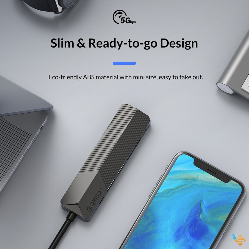 Bộ chia cổng USB ORICO MDK 4/5/6P Type-C 6-in-1 cổng USB 3.0 HDMI 5Gbps cho Macbook & PC - Bảo hành chính hãng 1 năm