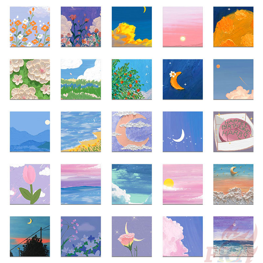 ❉ Beautiful Scenery Series 07 Art Gallery . Oil Paintings Stickers ❉ 56Pcs/Set DIY Fashion Mixed Luggage Laptop Skateboard Doodle Decals Stickers
