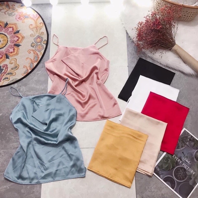 Áo 2 dây lụa cổ đổ - hàng hịn