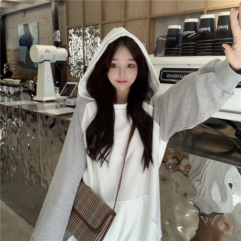 【ZHELIHANGFEI】Áo Hoodie Tay Dài Dáng Rộng Phong Cách Thời Trang Mỹ