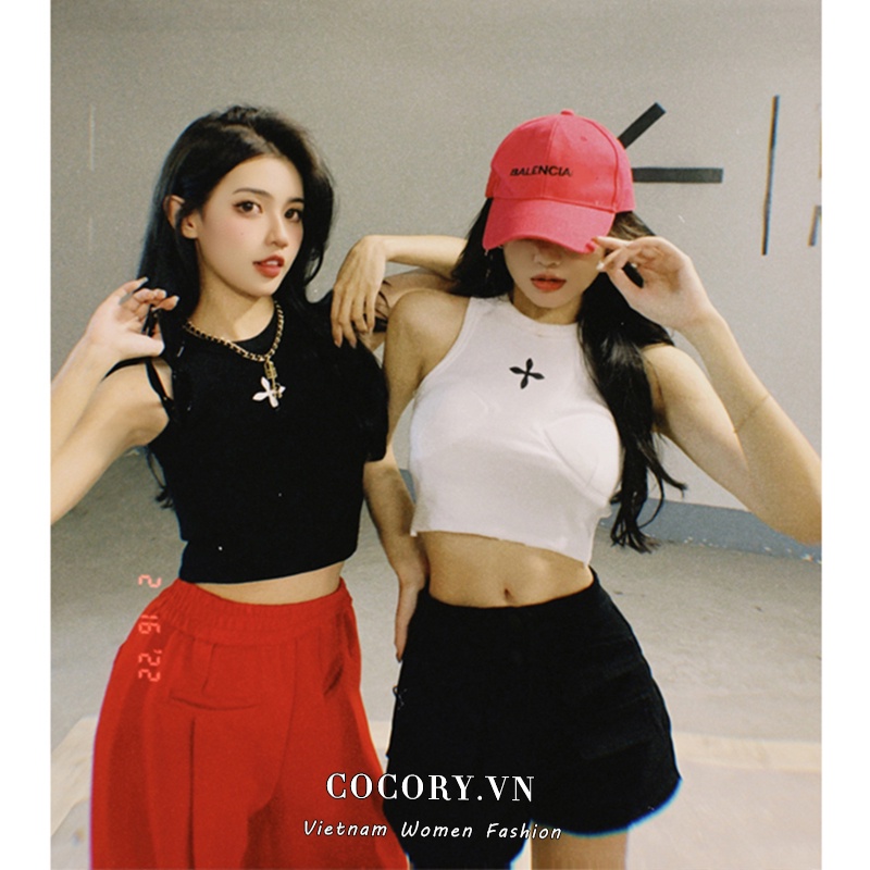 Cocory vn Áo Lửng Hai Dây Gợi Cảm Thời Trang Cho Nữ