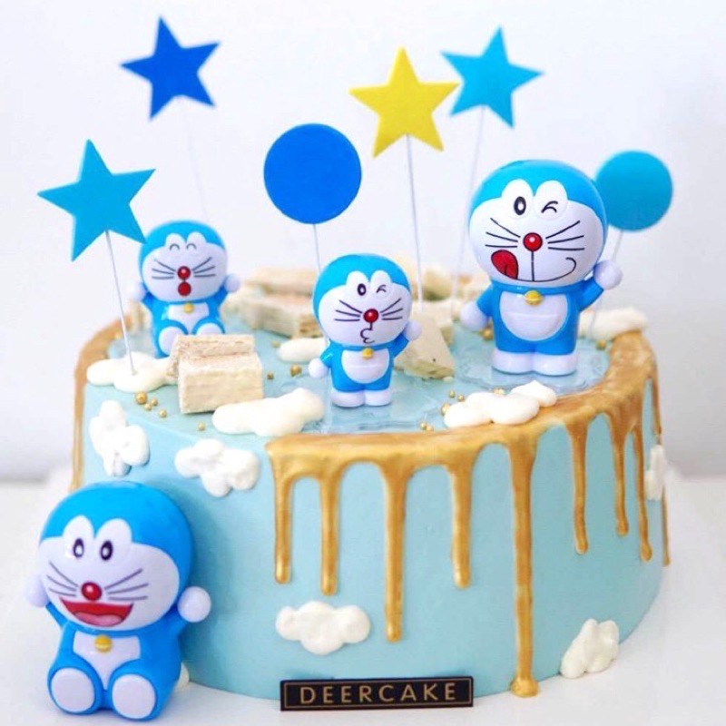 Doraemon Đồ Chơi Trang Trí Bánh Kem Sinh Nhật Có Đèn led Độc Đáo Cho Bé