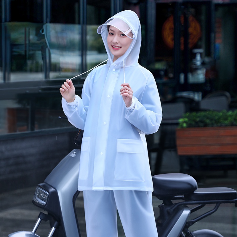 Bộ Quần Áo Mưa Dáng Dài Dày Dặn Che Phủ Toàn Diện Chống Thấm Nước Cho Người Lớn