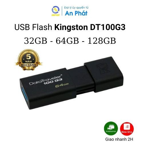 USB Flash Kingston DT100G3 - bộ nhớ 32GB/ 64GB/ 128GB - Bảo hành 5 năm | BigBuy360 - bigbuy360.vn