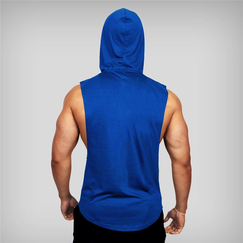 Áo Tanktop Gym Nam Có Mũ In Logo cờ Mỹ, chất thun cotton thoáng mát M052