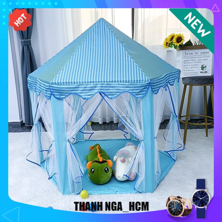Lều Công Chúa Cho Bé Kiểu Dáng Lục Giác Hàn Quốc Có Rèm Che, có đèn cho bé nếu các mẹ muốn