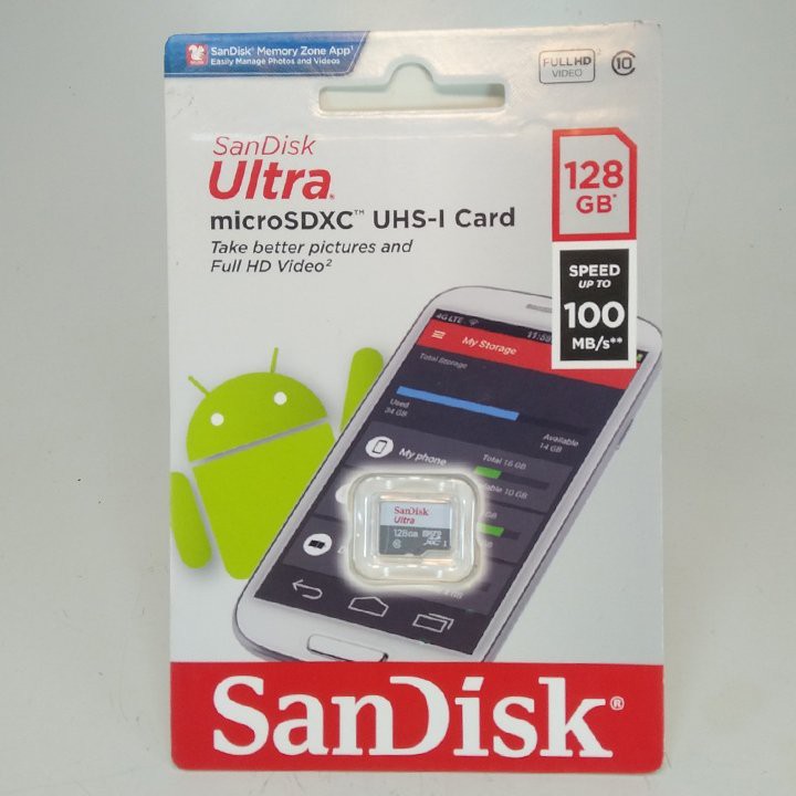 Thẻ nhớ 128Gb SanDisk Ultra Class 10 100Mb/s chính hãng new