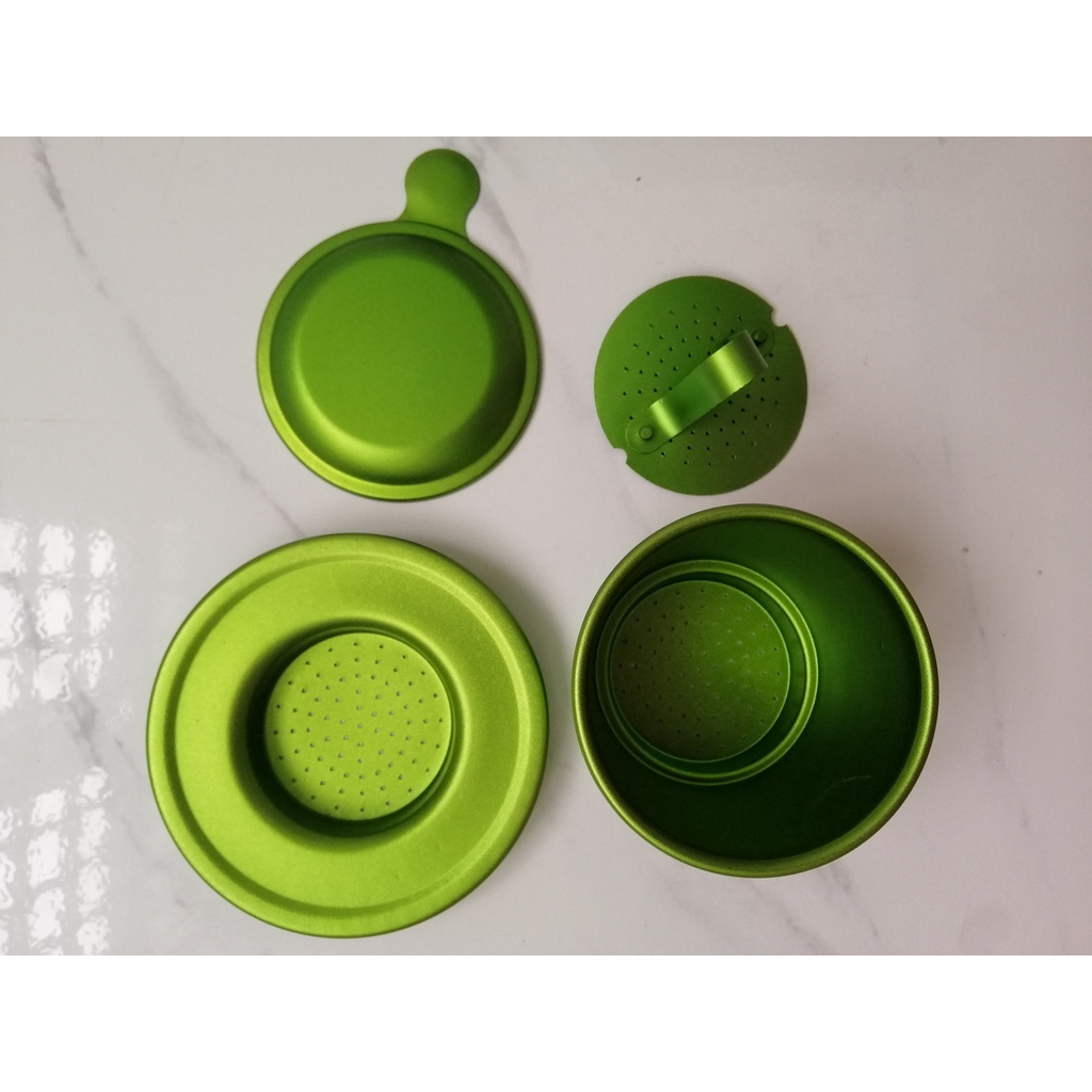 Phin pha cà phê màu xanh anode chất lượng cao, sang trọng, bền, phin nhôm pha cafe cao cấp từ Xưởng phin màu ba miền