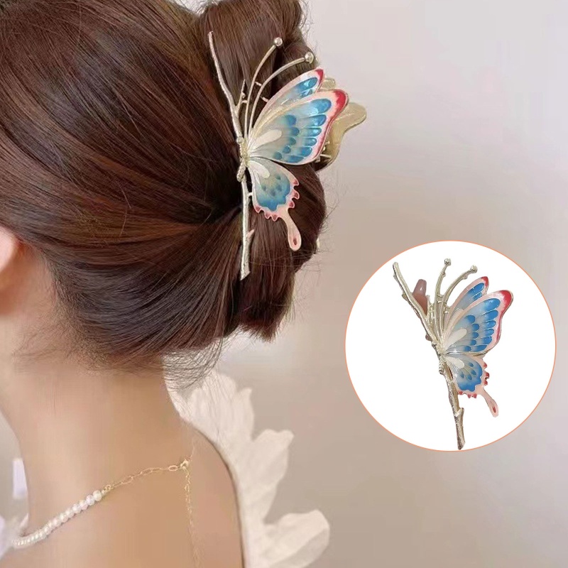 Kẹp Tóc Càng Cua Lớn Bằng Hợp Kim Nhiều Màu Sắc Chống Trượt