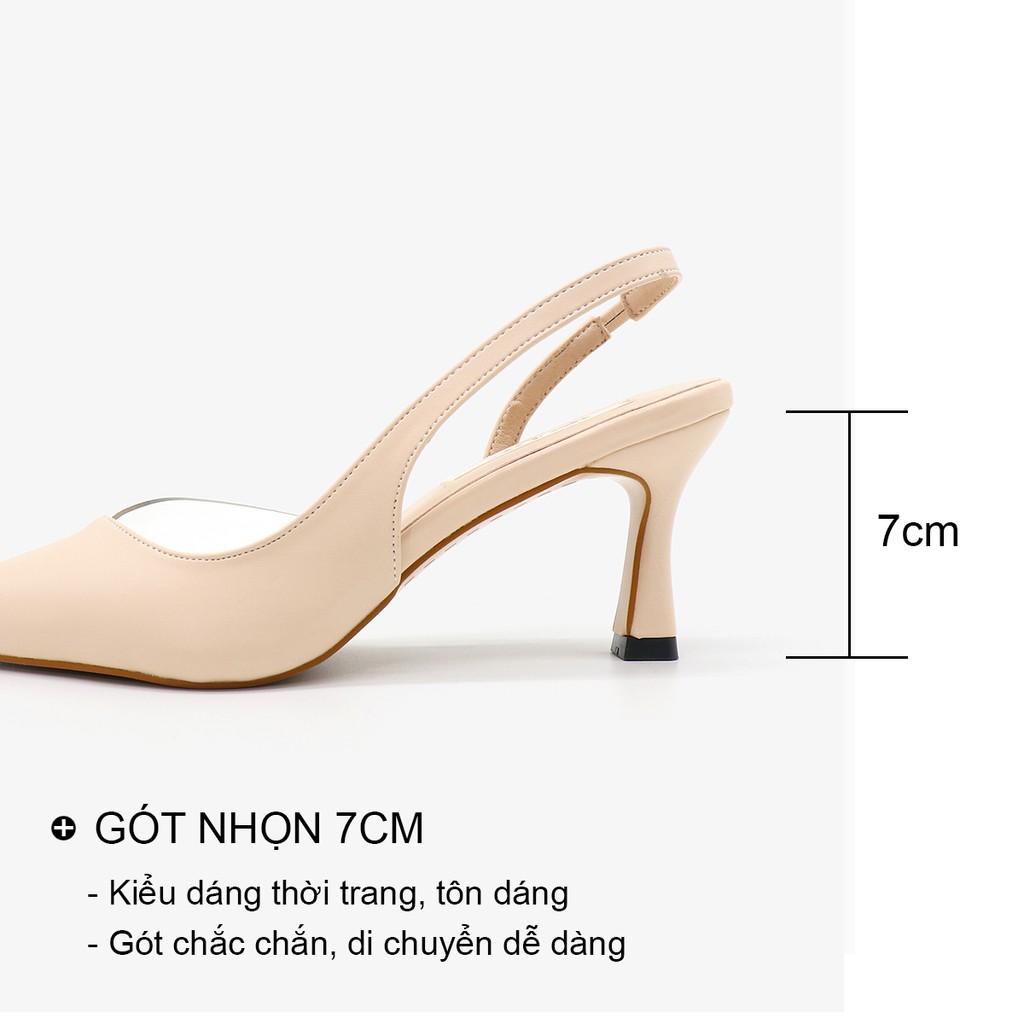 Giày cao gót bít mũi nữ 7p mũi nhọn gót nhọn dáng sandal slingback thời trang công sở đẹp bAimée & bAmor - MS1562