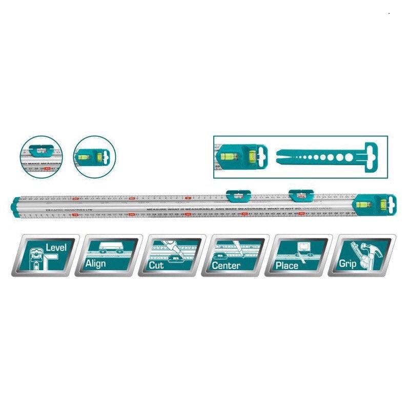 Thước đo cặp đôi 60cm TOTAL TMT646003 - Thân nhôm, hình tam giác