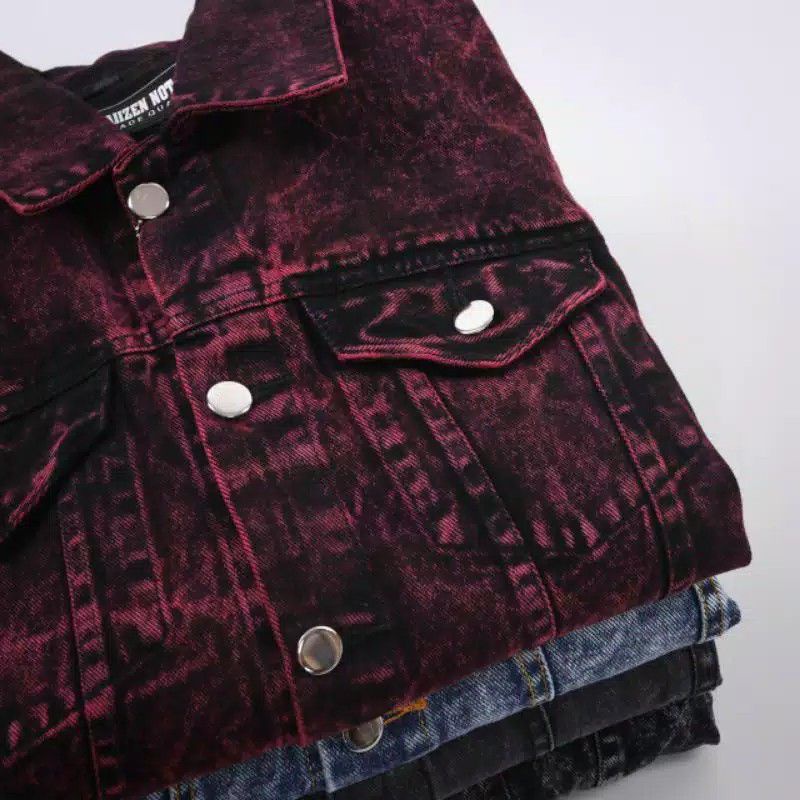 Áo Khoác Jean Size M L XL XXL 3XL Màu Xanh Dương/Đỏ/Nâu/Đen/Xanh Dương