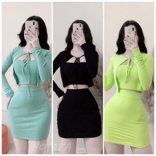 Set ba Món Áo kèm chân váy body