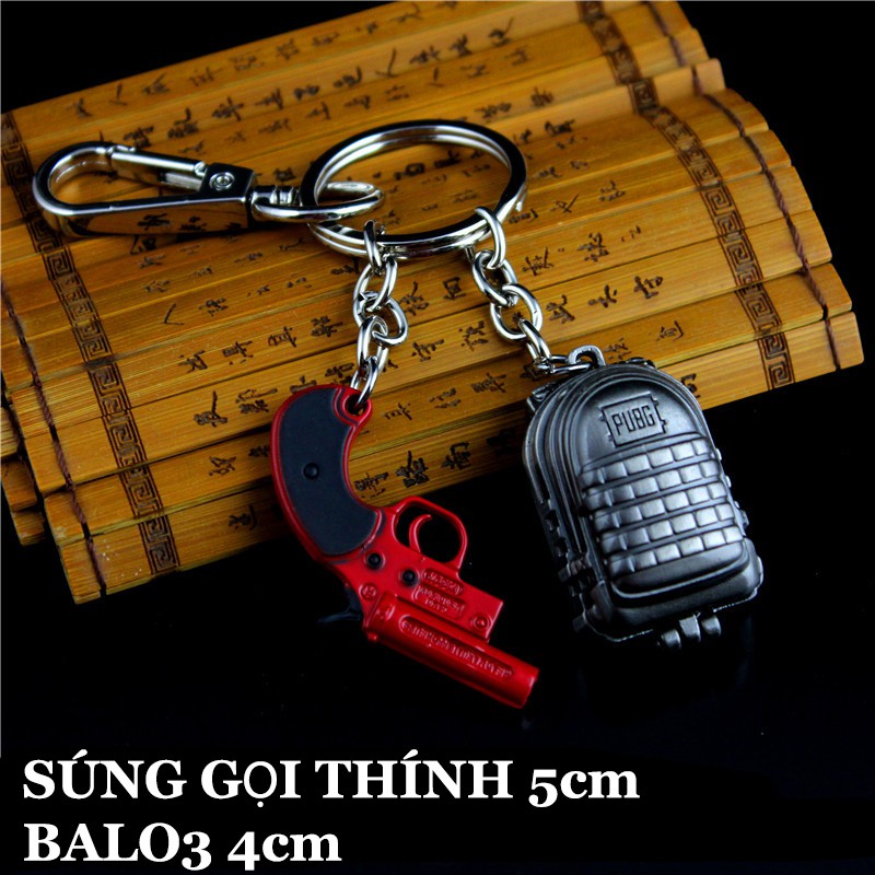 Combo Móc Khóa Sung Gọi Thính + Balo 3 PUBG