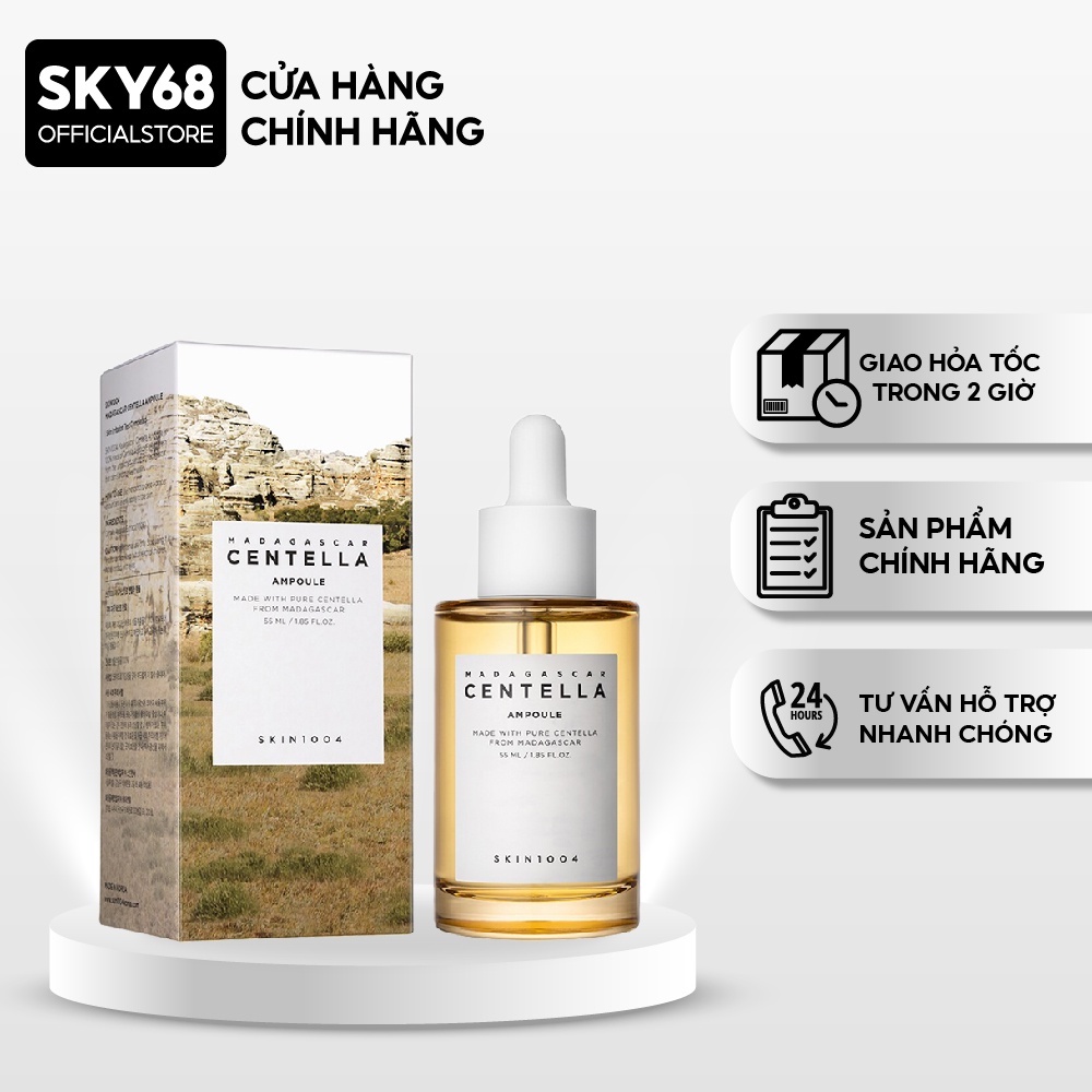 Tinh Chất Rau Má Giảm Mụn, Dịu Da Skin1004 Madagascar Centella Asiatica 100 Ampoule 55ml