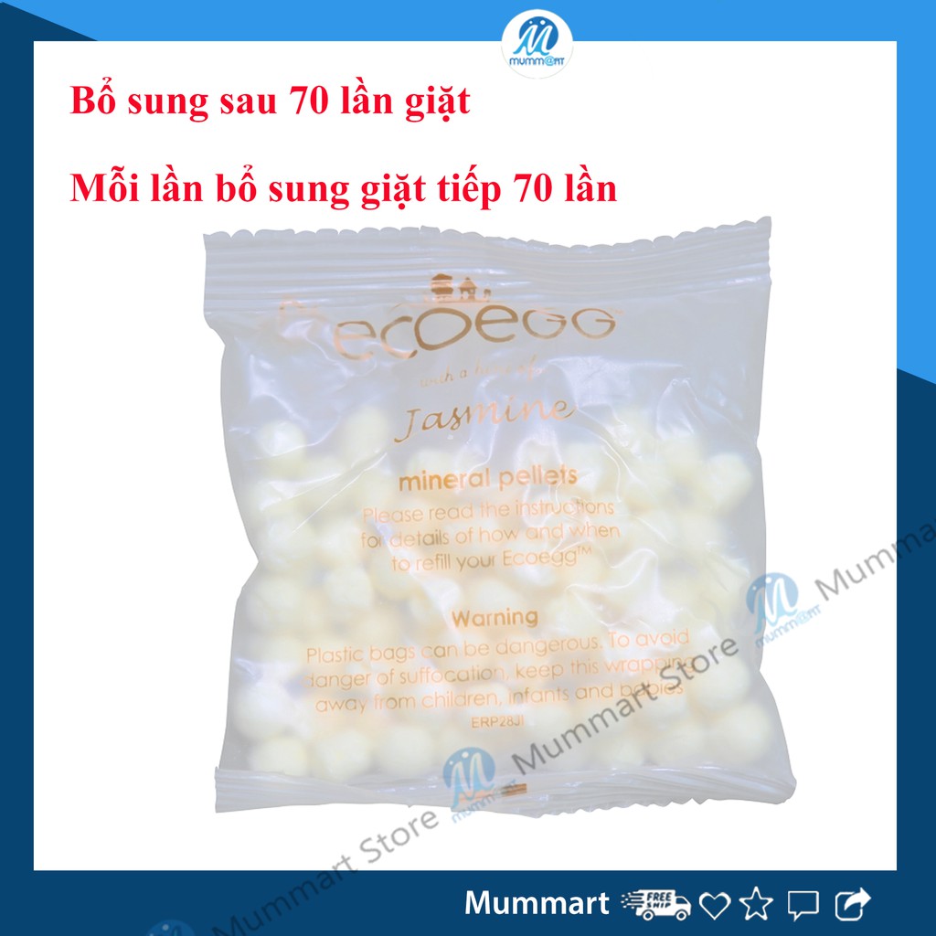 Hạt khoáng bổ sung dành cho trứng giặt sinh học Ecoegg, sản phẩm thay thế nước giặt và nước xã vải đến từ Anh - Mummart