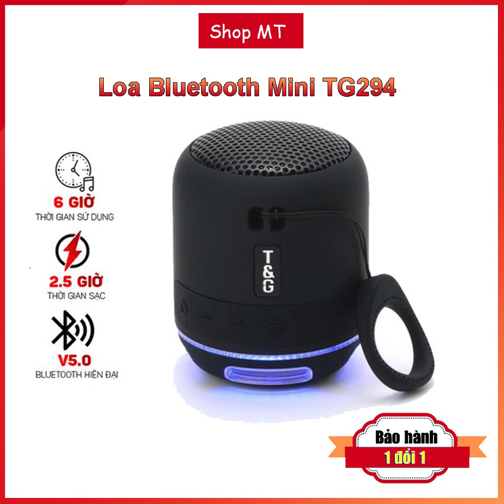 Loa bluetooth mini giá rẻ kết nối loa máy tính chính hãng TG294 âm trong bass mạnh có đèn leb Bảo hành đổi mới 3 tháng