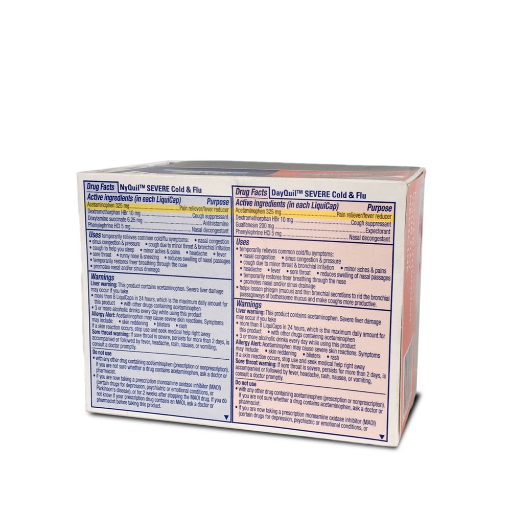 Viên giảm ho và cảm cúm Vicks DayQuil & NyQuil Severe liquid gel