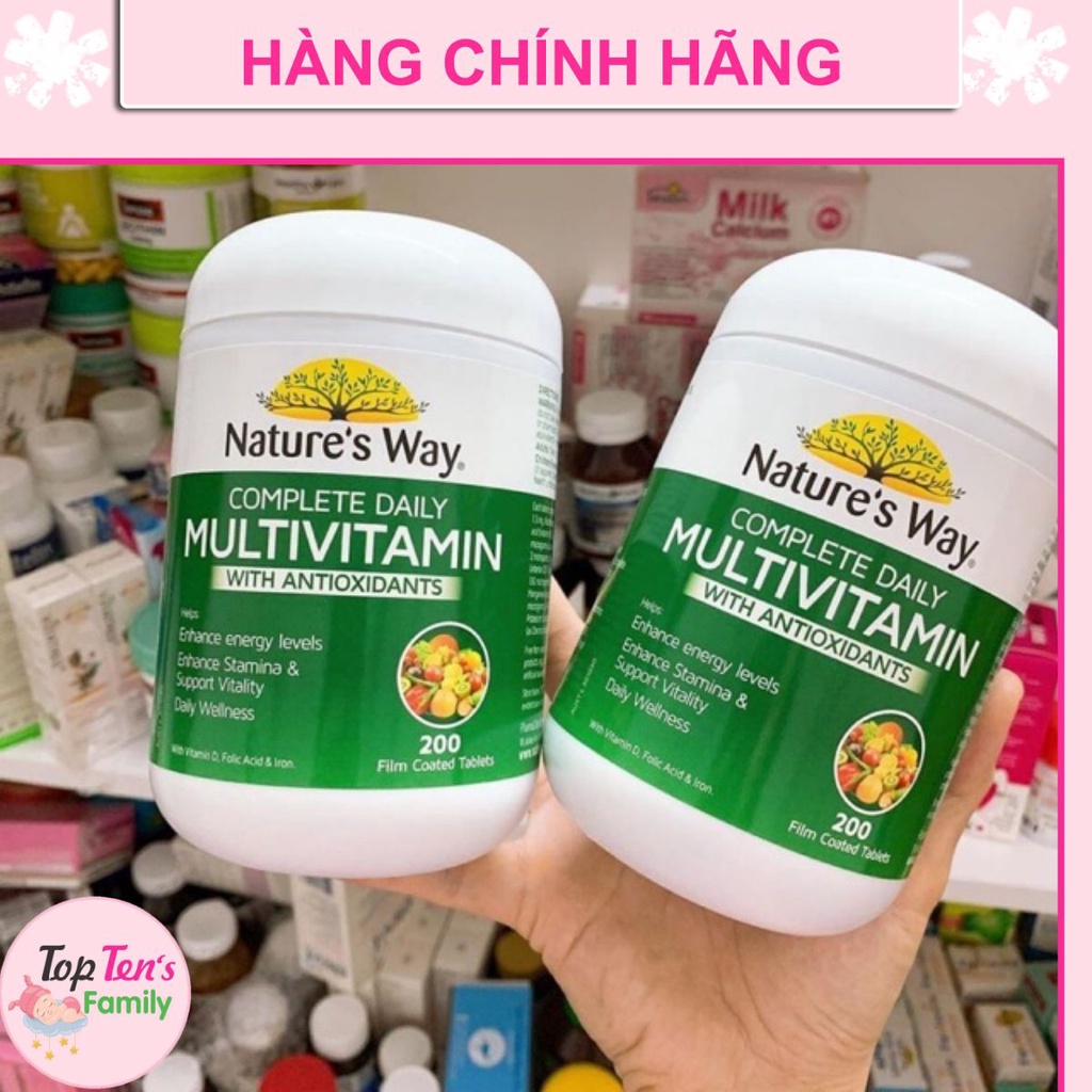 ❣️ [CHÍNH HÃNG 100%] Vitamin tổng hợp kết hợp tảo biển và các loại rau củ Nature's way Complete daily multivitamin
