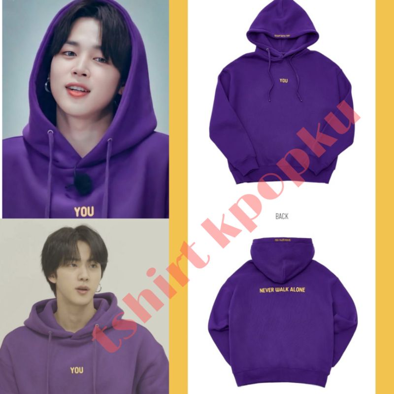 (Hàng Có Sẵn) Áo Khoác HOODIE jimin Không Bao Giờ Đi Bộ Một Mình Màu Tím Đậm