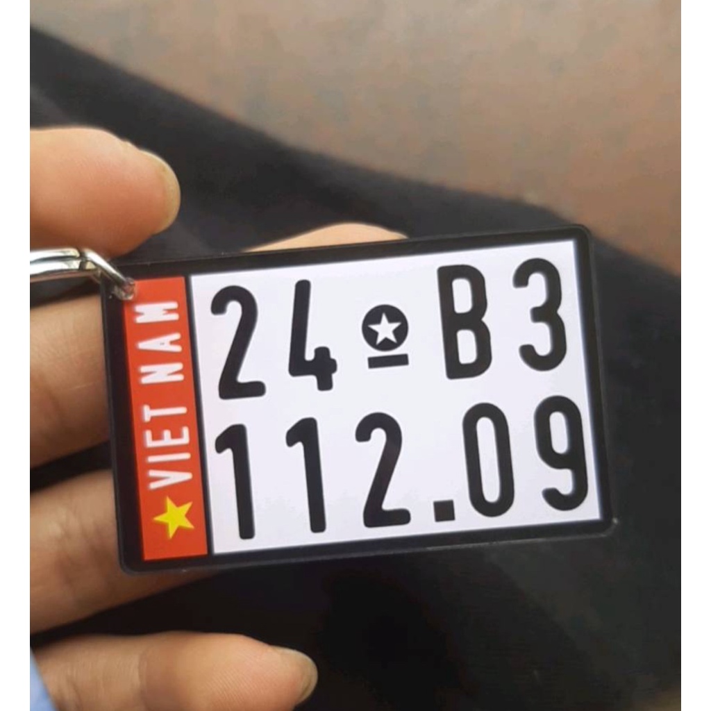 Móc khóa in biển số xe máy Thiết kế và in chữ theo yêu cầu - móc khá biển số