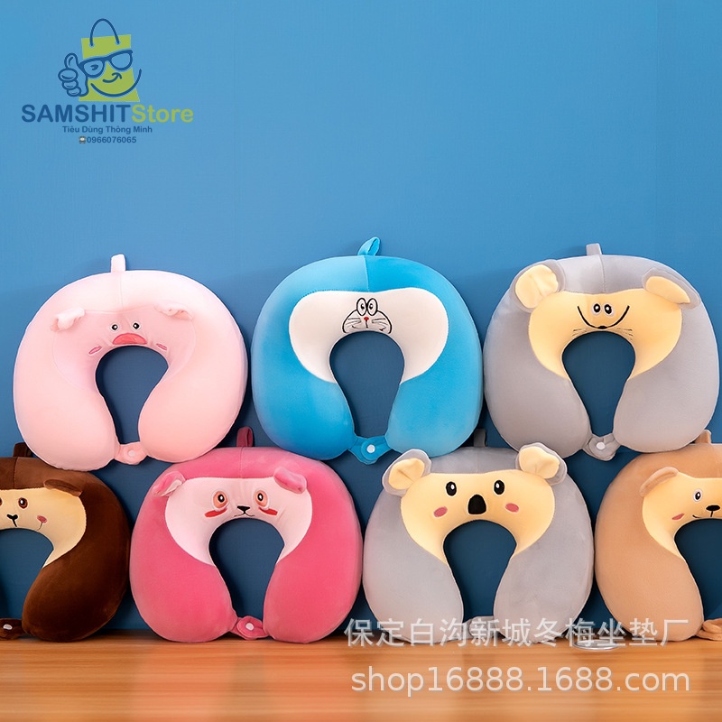 Gối Chữ U Cao Su Non (Memory Foam) Hỗ Trợ Cổ Dùng Cho Máy Bay, Du Lịch, Văn Phòng, Tàu Xe - GCU35