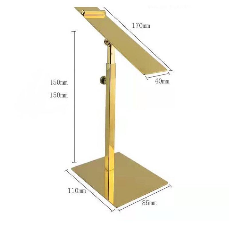 Kệ để giày dép - kệ trưng bày giày dép,2 màu mạ vàng bóng và inox bóng,kích thước cao 150mm