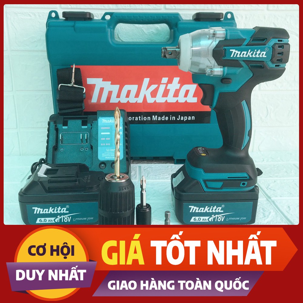 SIÊU_SỐC Máy vặn ốc Makita 118v 6Ah Lực siết 500N.m Kèm Bộ Phụ Kiện Và 5 Khẩu BH 1-1