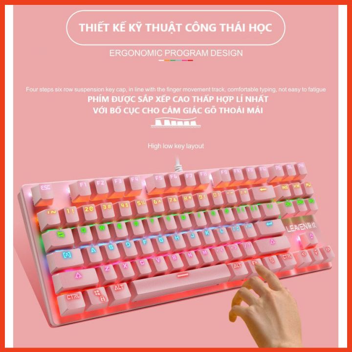 Bàn phím cơ Led RGB 10 Chế Độ chuyên game Crack K2 PRO GAMING, kết nối qua cổng usb của máy tính, laptop, pc
