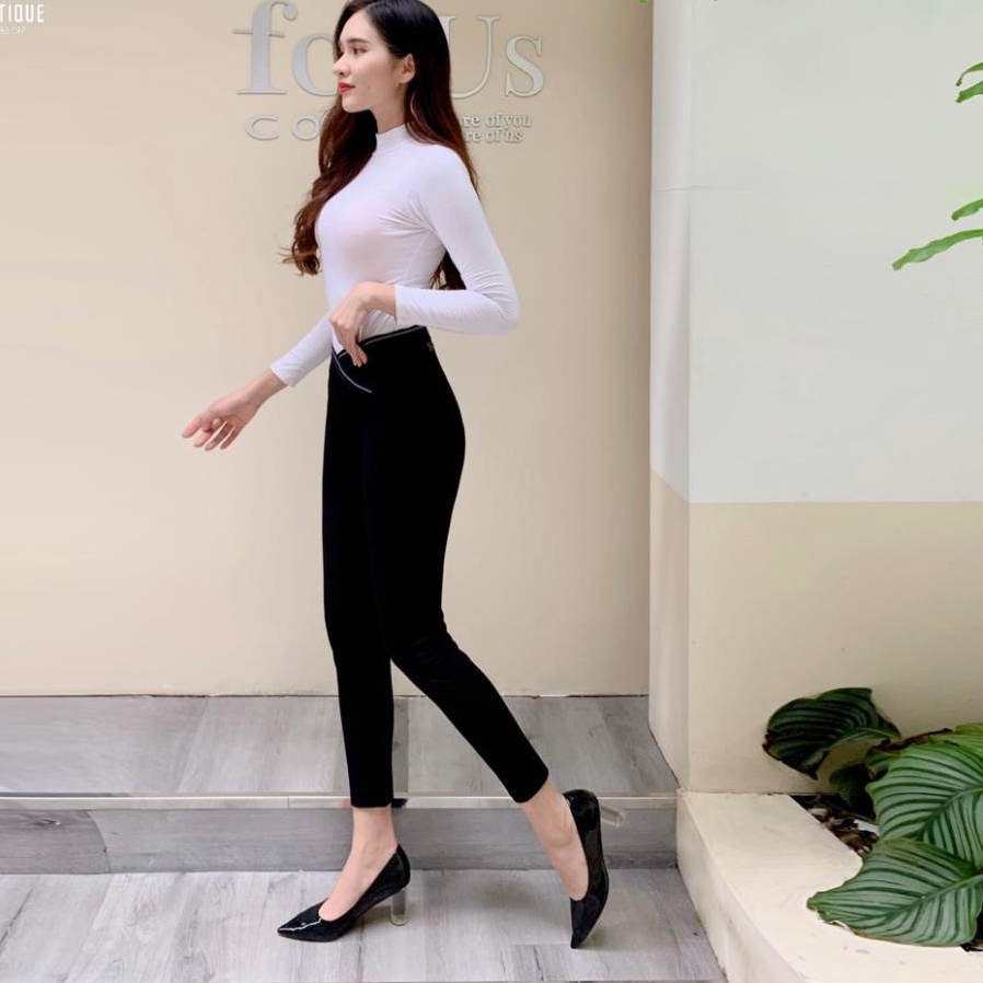 Quần legging nữ dài cạp chéo cao nâng mông giữ nhiệt Umi Hàn nữ co giãn 4 chiều