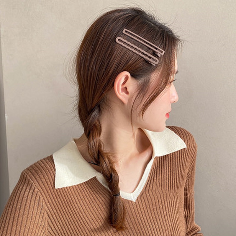 Set 4 Kẹp Tóc Kim Loại Màu Trà Sữa BB Gradient Phong Cách Hàn Quốc Đáng Yêu Thời Trang Nữ