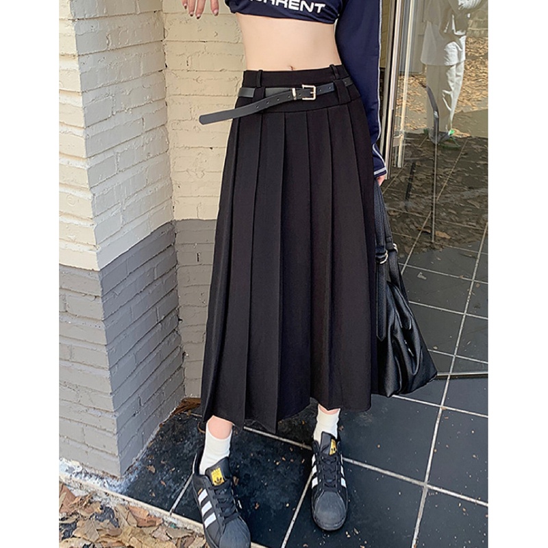 Chân Váy midi Lưng Cao Phong Cách Retro