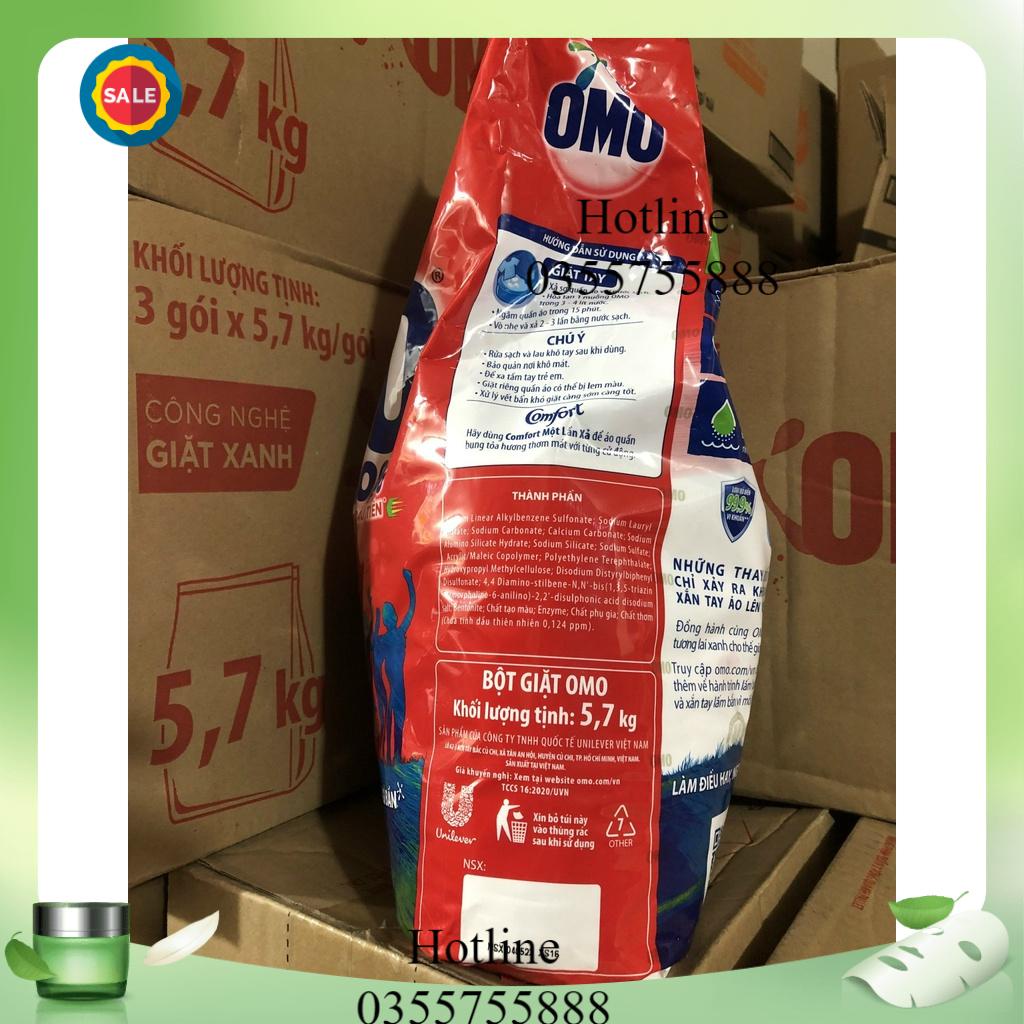 Bột giặt Omo Sạch cực nhanh 5.7 kg đỏ