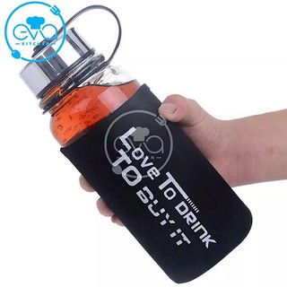 Bình Đựng Nước Thuỷ Tinh Love To Drink 1000ml Tặng Kèm Vỏ Bọc Vải Neoprene