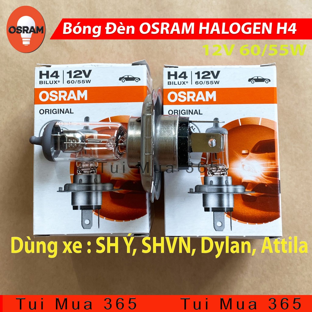 Bóng đèn HALOGEN OSRAM H4 SH ý, SHVN, Dylan, Attila - 100% Hàng chính hãng