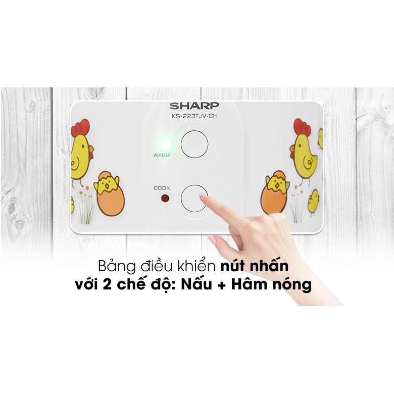 Nồi cơm Sharp KS-223TJV-CH 2.2 lít
