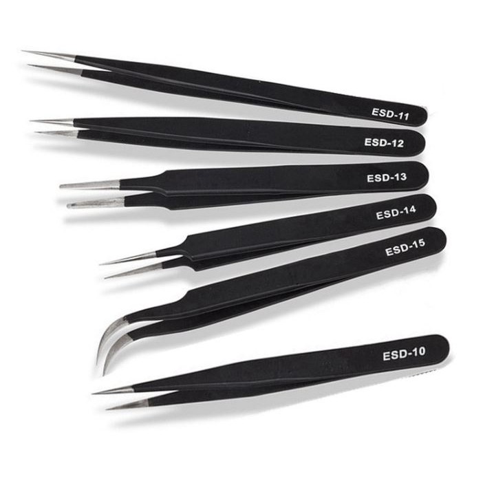 Set 6 nhíp gắp chống tĩnh điện nhiều kích cỡ khác nhau ESD 10 11 12 13 14 ESD 15 tiện dụng