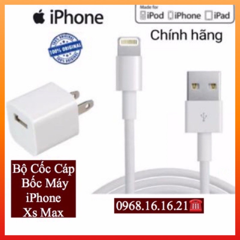 [CHÍNH HÃNG] Bộ Sạc + Cáp IPhone X Zin Máy 100% - Bảo Hành 3 Tháng