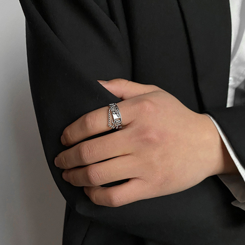 Nhẫn đeo ngón trỏ có thể điều chỉnh kích thước thời trang phong cách hiphop cá tính