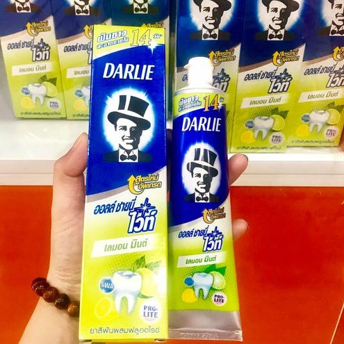 Kem Đánh Răng Darlie Chanh Bạc Hà Ông Tây Đen Thái Lan - 140gr (hộp 2 tuýp)