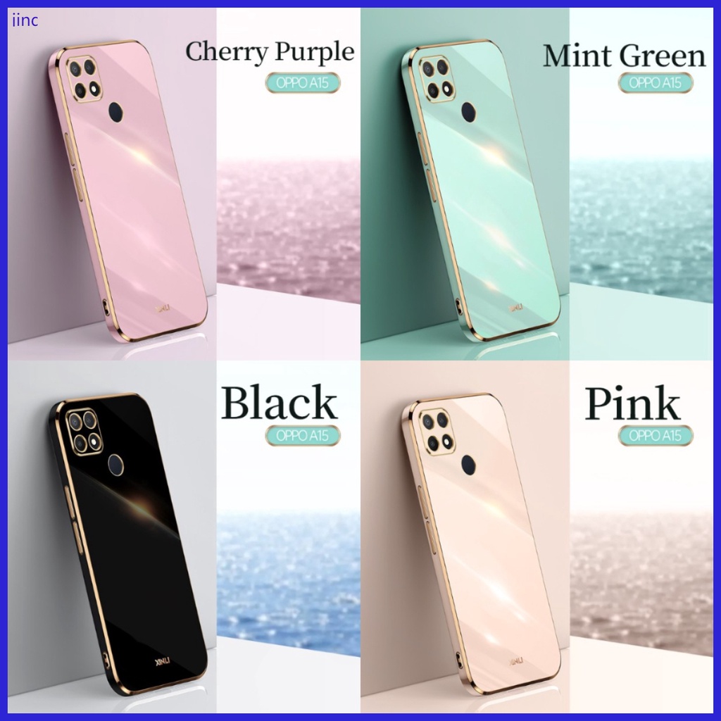 Ốp lưng Oppo A15 A15S case Vỏ điện thoại mạ điện sang trọng chất lượng cao