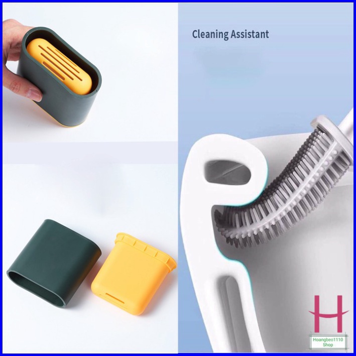 Cọ Vệ Sinh Bồn Cầu Bằng Silicon Tiện Dụng Kèm Hộp Đựng