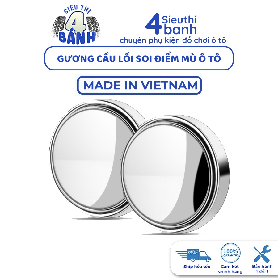 Gương cầu lồi, gương lồi có viền gắn kính hậu xe ô tô, xe hơi xoay 360 độ xóa điểm mù tráng bạc siêu rẻ - Tặng keo 3M