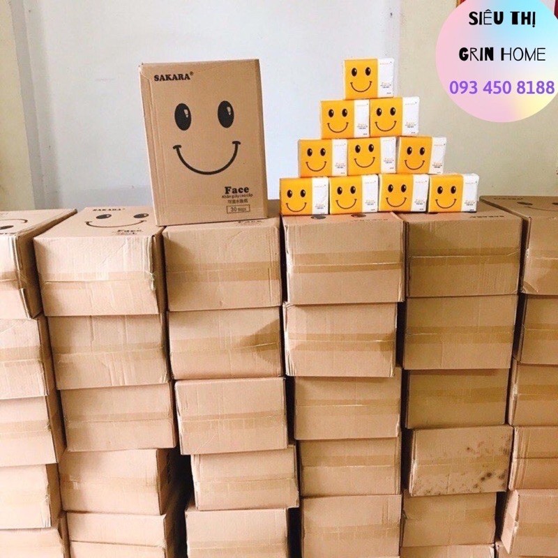 Thùng 30 Gói Giấy Ăn Sakara , Giấy Ăn Gấu Trúc 1 Tờ 4 Lớp Mềm Dai Không Bụi Giấy An Toàn Cho Sức Khoẻ(Sieuthi_Grinhome)